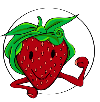 StrawHairy Berry Vinyl Sticker