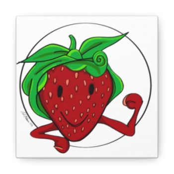 StrawHairy Berry People Canvas by Leah Mitrani